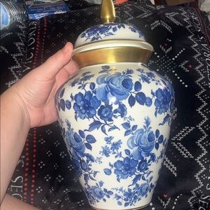 Vintage Echt Kobalt Blue Flower Vase With Lid